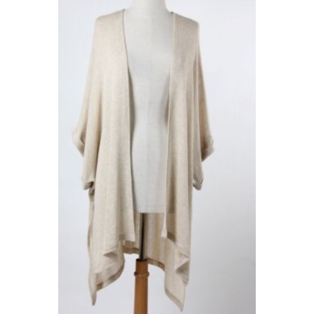 Knit kimono beige tan soft cardigan